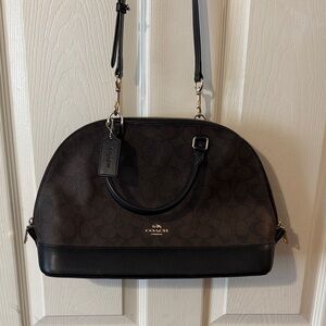 Coach Signature Black and Brown Satchel